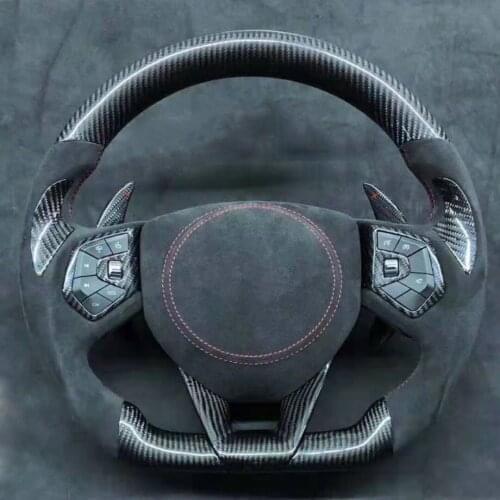 Cuatomized Real Carbon Fiber Sports Steering Wheel Alcantara Leather compatible for WEY VV7 2018-2021 with Paddle shift