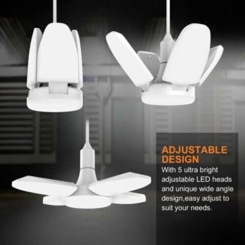 48W Super Bright LED Light Bulbs Industrial Lighting E27 Led Garage Light 90 Degrees Deformable Folding Lamp For Workshop Home