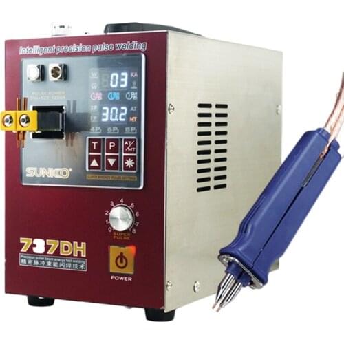 SUNKKO 737DH 4.3kw Pulse Spot Welding Machine with Hand Welder Pens Delay Welding Function for 18650 Li-on Batteries