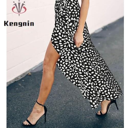 2021 Summer European Style Women One-Piece Skirts Oversized Print Ladies Skirt Bow Belt Midi Skirts Female Skirt KE1469