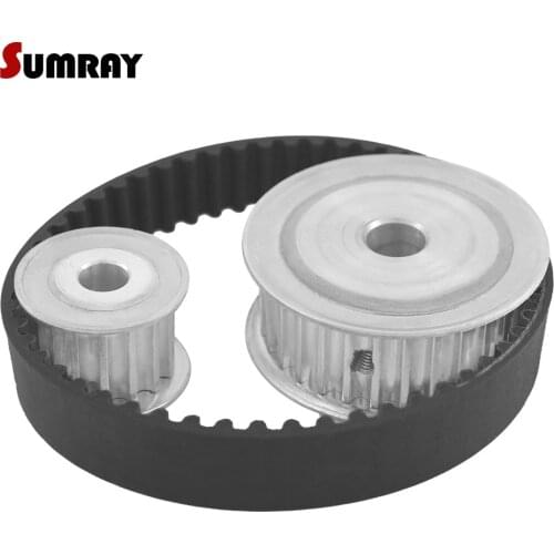 SUMRAY HTD5M Timing Pulley Belt Kit Reduction 1:2 5M 15T 30T Pulley Wheel Engraving Machine Accessories-Belt Gear kit