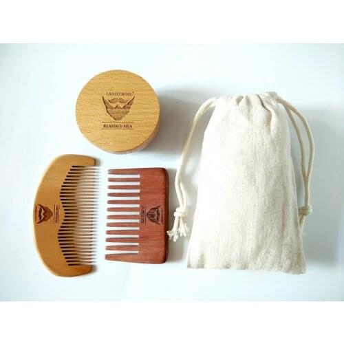 Round Boar Bristle Beard Brush&Wide/Fine Tooth Comb For Men Gift Mustache/Hair Brush Can Engrave Logo