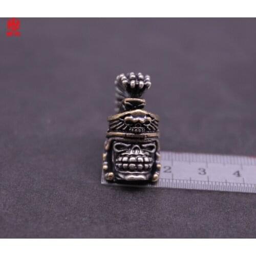 1PCS Outdoor DIY Tool Paracord Brass Knife Bead Personality Creative Car Keychain Pendant All-Match Jewelry