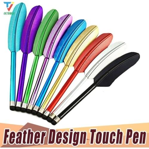 1000PCS Hot sale Feather Capacitive Stylus Touch Screen Pen For IPhone Samsung Tablet Cell Phone Accessories Novelty Item