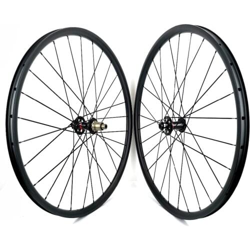 29er MTB XC bike carbon wheels 27mm width 23mm depth hookless mountain carbon wheelset with novatec 791/792-B12 hubs
