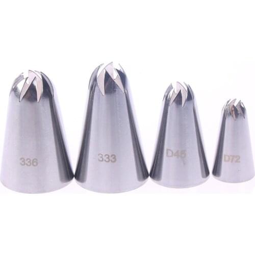 4 pieces Rose Cream Icing Piping Nozzles Cake Cupcake Baking Tools Pastry Tips Stainless Steel Decorating Tips Set Bakeware