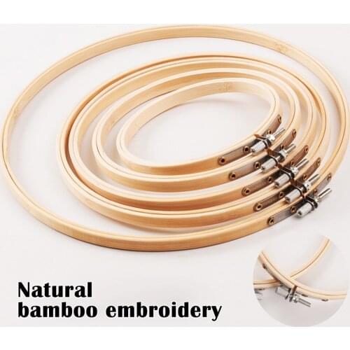 Bamboo Frame Embroidery Hoop Ring DIY Needlecraft Cross Stitch Machine Round Loop Hand Household Sewing Tools Craft Frame