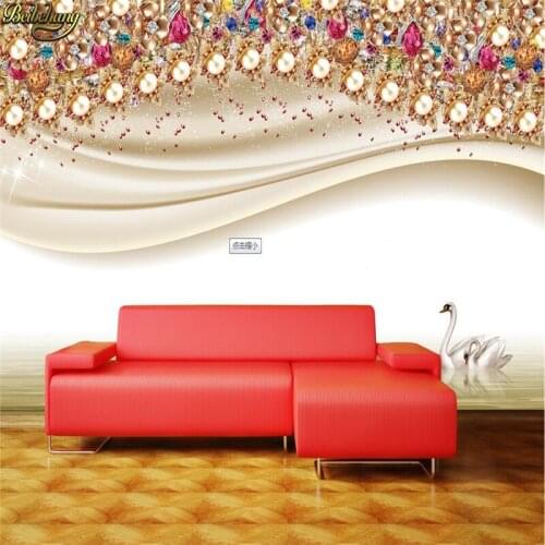Beibehang Custom photo wall murals 3d wallpaper stickers 3d gold jewelry flowers luxury TV backdrop wall papel de parede