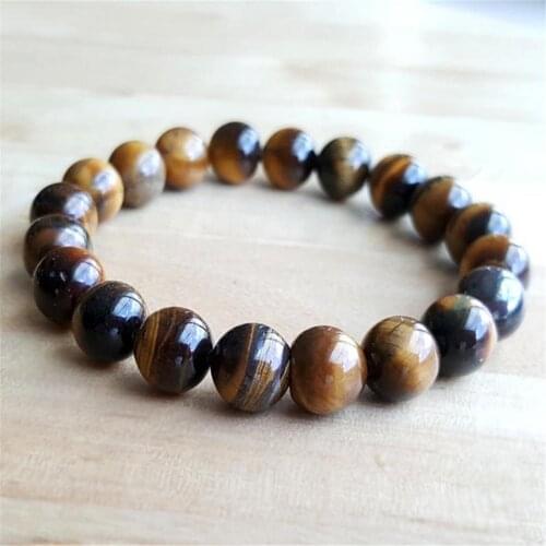 8mm Tiger Eye Gemstone Handmade Mala Bracelet Religious Spirituality Classic Japa