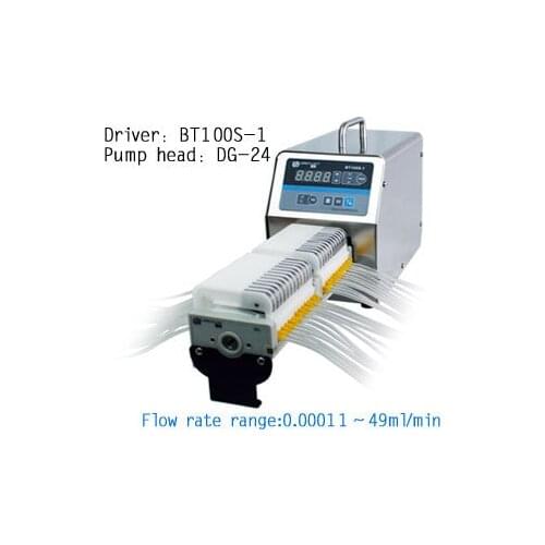 BT100S-1 DG6-24 (24 channel) Multi-channel Basic Variable Flow Speed Peristaltic Dosing Pump Lab Fluid Pumps 0.00016-26ml/min