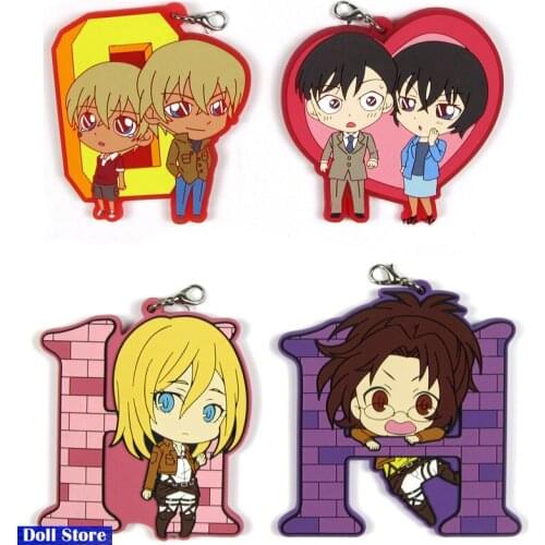 Detective Conan Anime keychain Jimmy Kudo Kaltou Kiddo Hattori Kazuha Ran Mouri Rubber strap/mobile phone charms D221A