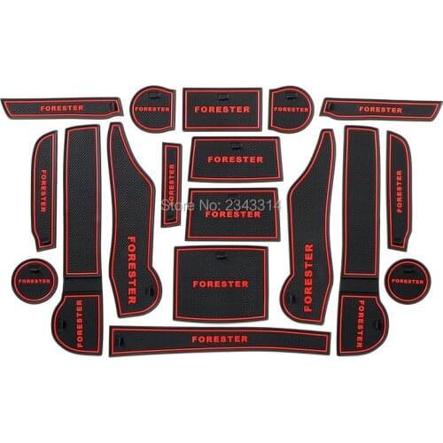 For Subaru Forester SK 2018 2019 Interior Gate Slot Pad Inner Non-slip Cup Mats Anti Slip Door Groove Mat Stickers Car Accessory