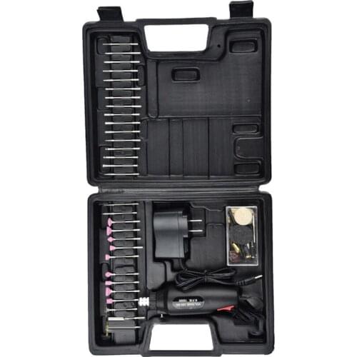 1 Set DC 12V Mini Electric Grinder Kit with Various Grinding Head and Steel Wire Brush for Polishing Manicure Polish 16000 Rpm