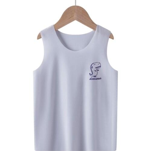 Summer Kids Boy Girl Round Neck T-Shirts Sleeveless Childrens Tees Baby Girl Tops Cartoon Casual Girl T Shirts Children Clothes