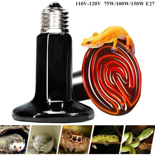 Emitter Light Bulb 110V-120V Pet Lizard Reptile Far Infrared Ceramic Heating Lamp Heater E27 Turtle Ceramic Infrared Lamp