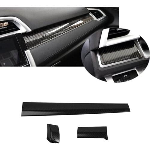 JEAZEA Car Interior Accessories 1 Set Carbon Fiber Console Center Dashboard Cover Trim Sticker Fit For Honda Civic 2016 2017