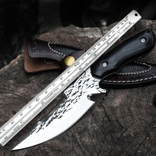 Handmade Collection Custom VERY STURDY Full Tang Knives Tactical Combat Bowie Fixed Blade Hunting Knife W/Cowhide Leather Sheath