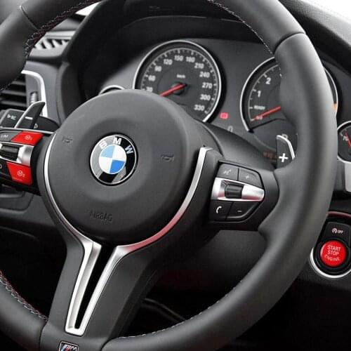 Red ABS Plastic Stickers for BMW New Style M Mode Thong Steering Wheel M1M2 Mode Button And One-button Start Button Accessories