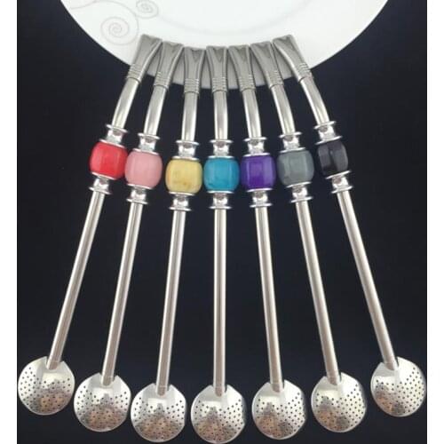 Stainless Steel Drinking Straw Spoon Tea Filter Yerba Mate Tea Straws Bombilla Gourd Reusable Coffee Tea Tools Washable Tea Tool