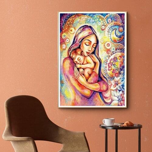 Mothers love Painting By Numbers Children DIY Kits On Canvas Acrylic Paint For Adults Oil Picture Drawing Coloring By Numbers