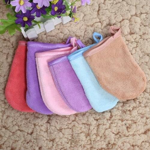 5 Color Reusable Microfiber Facial Cleansing Glove Cloth Face Towel Makeup Remover Tool Beauty Face Care Towel 13*10 cm Dropship