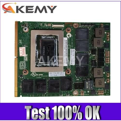 Original GTX580M GTX 580M GDDR5 2GB N12E-GTX2-A1 Graphics Video Display Card For Dell Alienware M17X R2 R3 R4 M18X 100% Test
