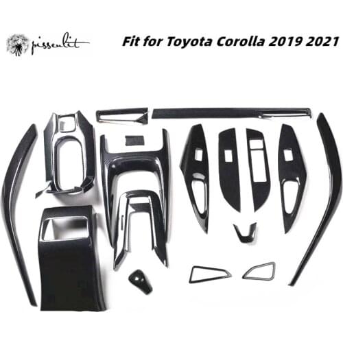 Fit for Toyota Corolla 2019 2020 Interior Trim Accessories Carbon Fiber Gear Panel Outlet Door Handle Steering Wheel Stickers