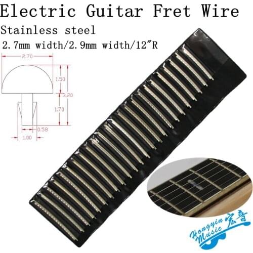 24pcs Fingerboard Frets Fret Wire For Electric Guitar Cupronickel Stainless Steel 2.4MM 2.7mm 2.9MM Repair Material Accessories