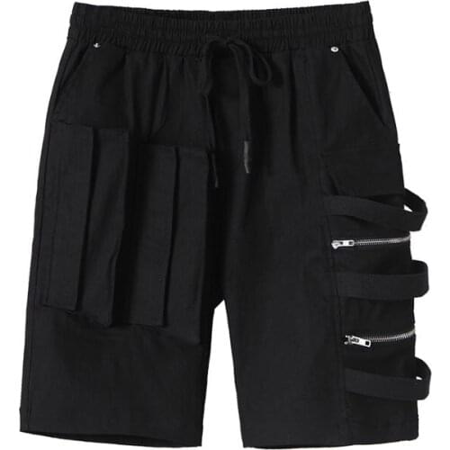 Owen Seak Men Casual Short Cotton Harem Gothic Style Mens Clothing Sweatpants Summer Loose Black Short Size XL