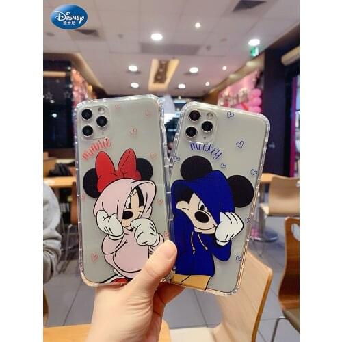 DISNEY 2021 Minnie Silicone Case for IPhone 11 Pro Xs Max iPhone 7 8 Plus 12 Official Liquid Silicon 360 Full Cover zz0603