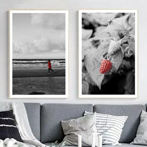 Nordic Modern Gray Tone Style Seascape Picture Poster Printing Canvas Painting Restaurant Home Painting Wall Art Decoration
