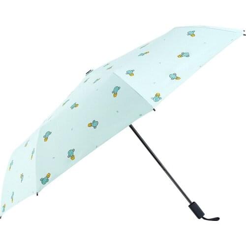 Sunscreen Waterproof Sunny Rainy Umbrella Cute Stylish Cactus Pattern Outdoor Umbrella Household Daily Supplies