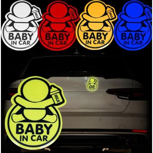 Car Stickers Reflective Warning Tape Sticker With Word Bady In Car Auto Reflective Strip Decoration Car Rear Safety Sticker