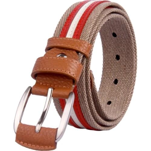Unisex Canvas Belt For Jeans Luxury Fashion Men Women Mens Belt Genuine Leather Woven Canvas Belts Strap For women