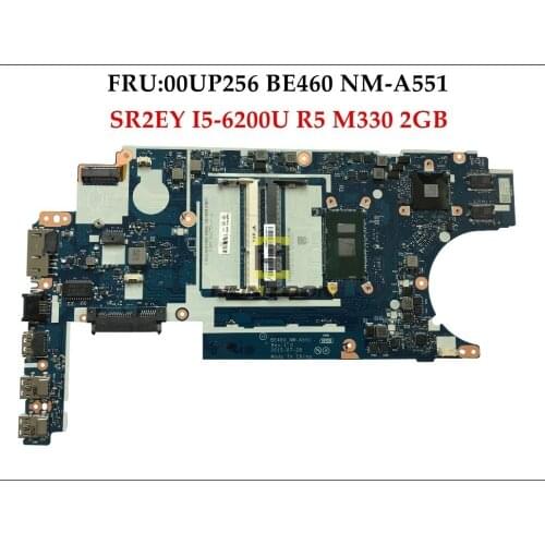 High quality BE460 NM-A551 for Lenovo Thinkpad E460 Laptop Motherboard FRU:00UP256 SR2EY I5-6200U DDR3L R5 M330 2GB Fully Tested