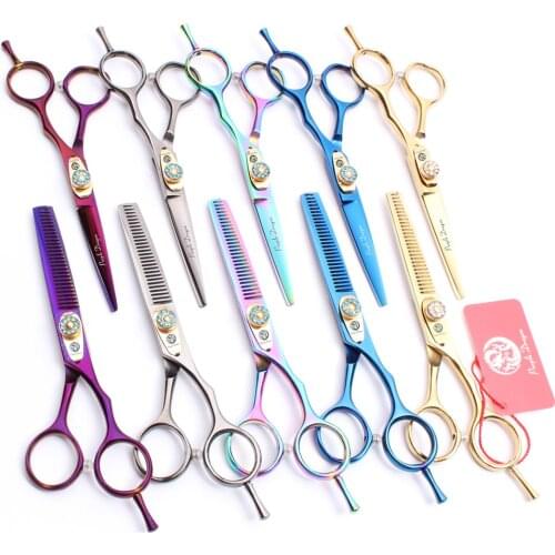 Z1020 6.0" 17.5cm Purple Dragon Hairdressing Scissors Cutting Scissors Thinning Shears Professional Hair Scissors Polishing Hair