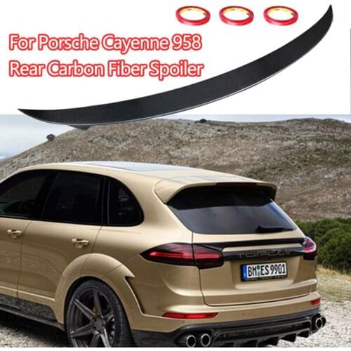 Rear Carbon Fiber Real Trunk Spoiler FOr Porsche Cayenne 958 Turbo S Sport 4-Doors Dedicated Tail Modified Car Lip Wing 2015