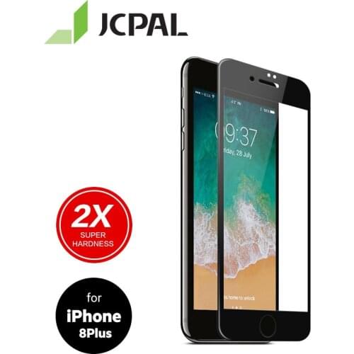 JCPAL Presever Super Hardness Glass Screen Protector for iPhone 8 Plus /7 Plus Full Screen Double Strength Hardened