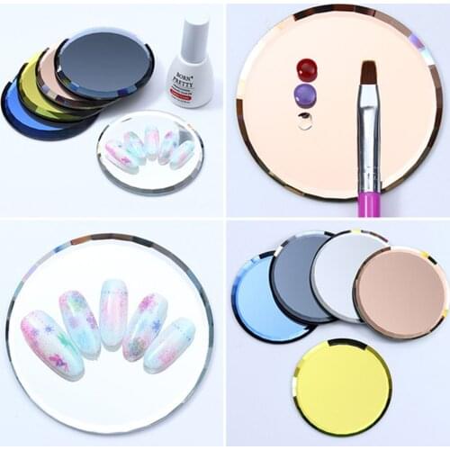 Mirror Glass False Nail Tips Display Board Color Palette Practice Showing Shelf Nail Art Manicure Tools UV Gel Polish