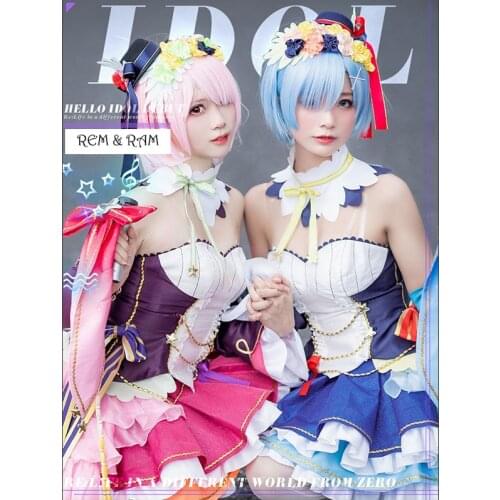 Anime Re:Life In A Different World From Zero Ram Rem Emili Idol Lolita Dress Women Fancy Suit Halloween Carnival Cosplay Costume