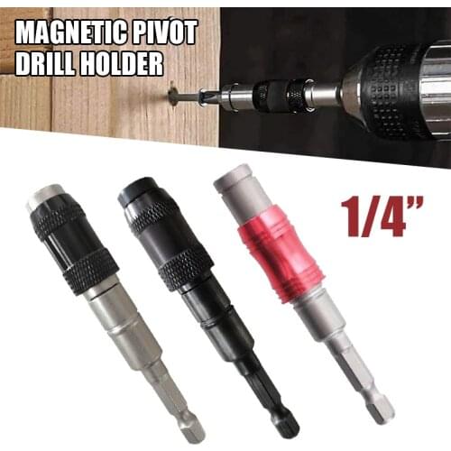 1/4" Durable Magnetic Screw Tip Drill Locking Bit Holder Drive Guide Bit Extensions Woodworking Hand Tools Replacement Bracket