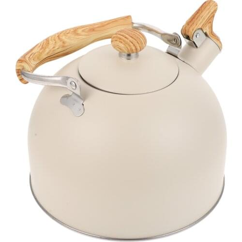1Pc Whistling Kettle Boiling Tea Kettle Whistling Kettle Water Bottle Tea Pot (Beige)