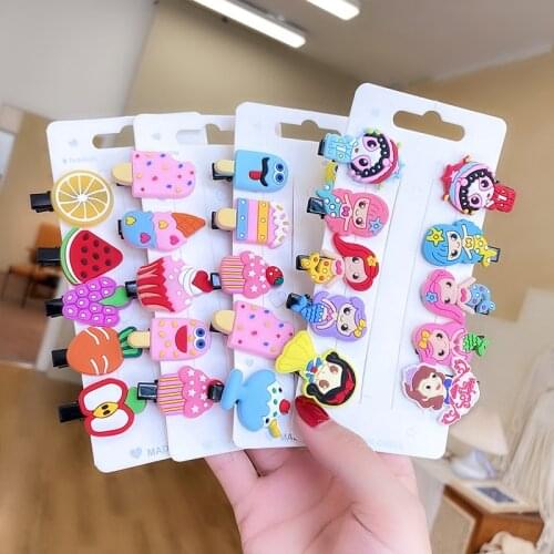 10PCS/Set New Girls Cute Cartoon Ice Cream Unicorn Hair Clips Kids Lovely Hairpins Headband Barrettes Fashion Hair Accessories