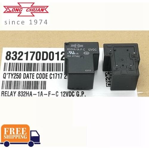 10PCS SONGCHUAN T90 RELAY 832HA-1A-F-C 12VDC 832HA-1A-F-C 24VDC 12V 24V 4PIN 40A T90 Brand new and original relay