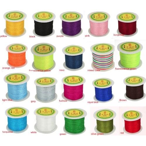 20 Colors Hot Selling 49yards/roll Chinese Knot Cords 2mm Wire Beading Jade Thread String for DIY Bracelet Jewelry Craft Making