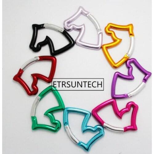 200pcs Horse Head Shaped Aluminum Alloy Locking Mounting Carabiner Snaphook Hook Holder