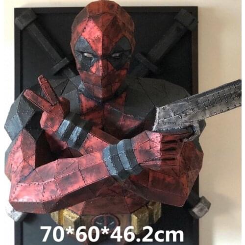 3D Paper Model Handmade Deadpool Figure Wall Papercraft Home Decor Wall Decoration Puzzles Educational DIY Toys Birthday Gift