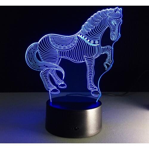 3D night lamp LED acrylic visual stereo 2017 foreign trade new zebra remote control colorful 3D lamp usb Led Lights