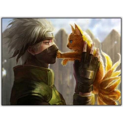 5D Diy Full Diamond Painting Naruto Animation Diamond Embroidery Kit Lover Cat Rhinestone Handmade Crafts Teen Room Decoration