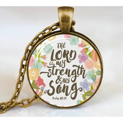 Antique Bronze Handmade Bible Verse Necklace Glass Dome Necklace Scripture Quote Jewelry Christian Party Mother Sister Gifts